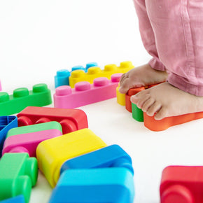Soft Blocks Set With Wheels - 14 pcs