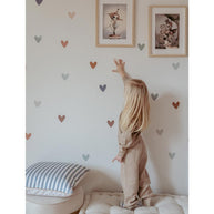 Wall Stickers Hearts - Cappuccino and Blue