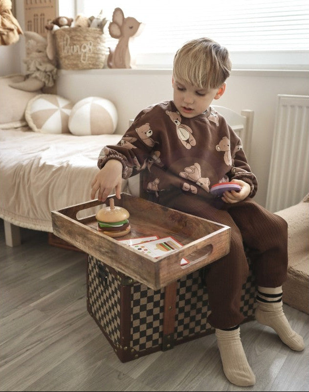 Wooden Burger Restaurant Puzzle for Children, 15 pcs