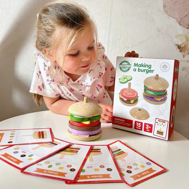 Houten burgerrestaurant puzzel – 15 stukjes