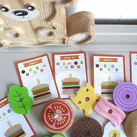 Wooden Burger Restaurant Puzzle for Children, 15 pcs