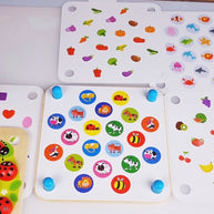 Woopie Houten Educatief Memoriepuzzel met kleurrijke kaarten en verschillende thema's voor kinderen